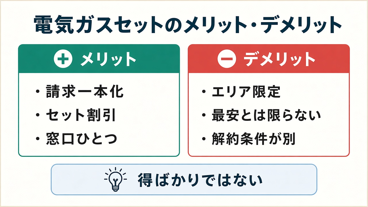 電気ガスセットのメリット・デメリット|得ばかりではない