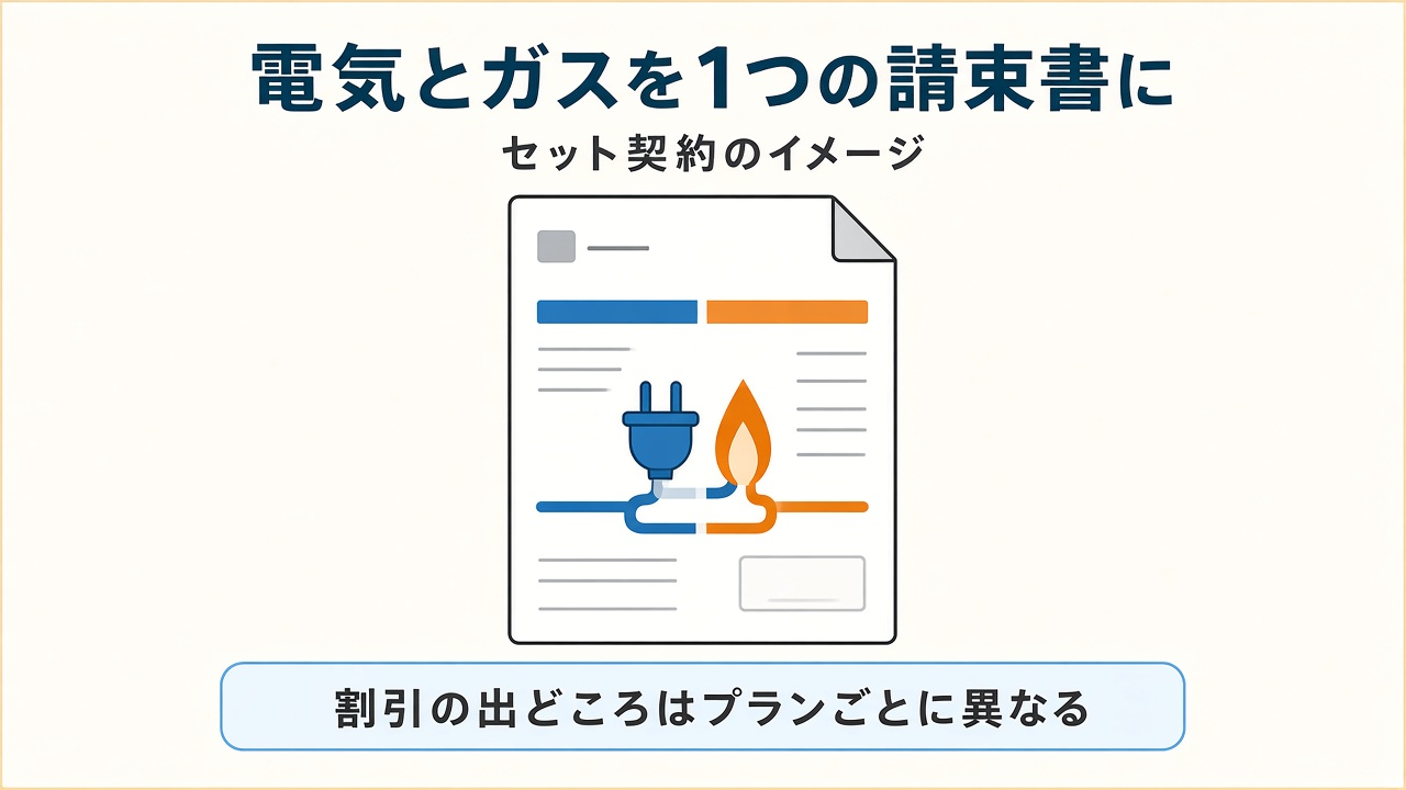 電気とガスを1つの請求書に|セット契約のイメージ