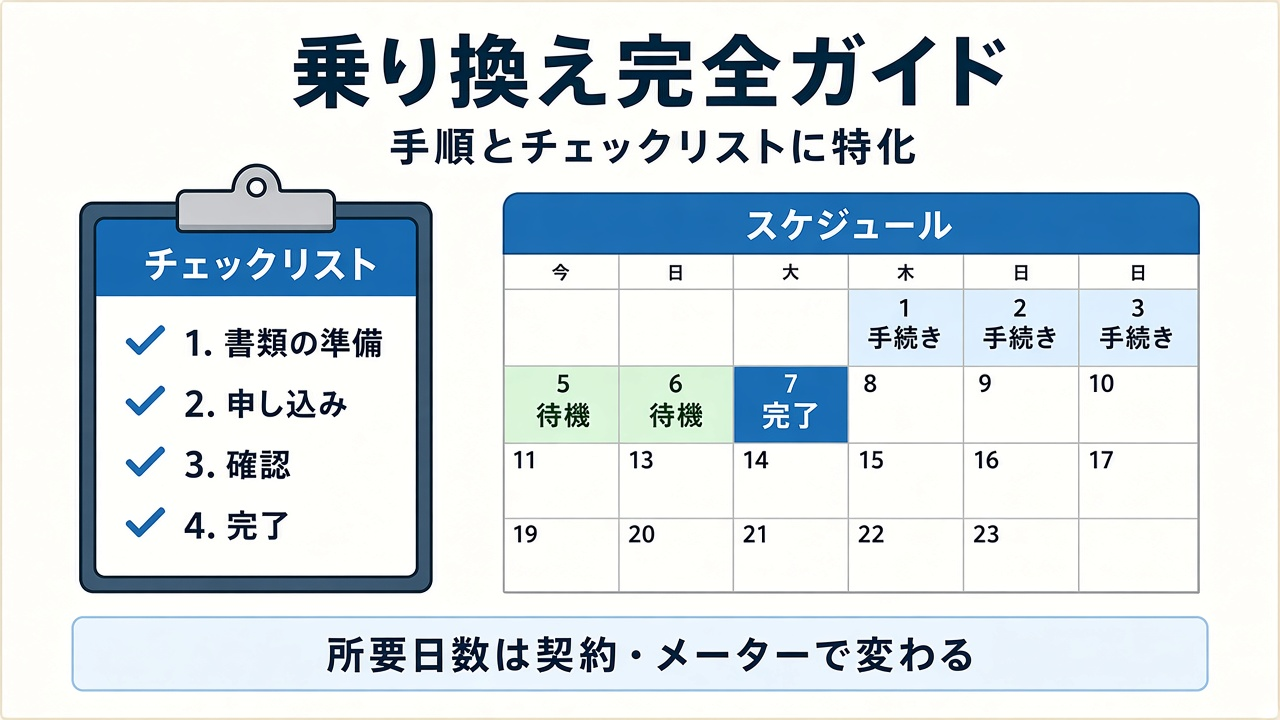 乗り換え完全ガイド|手順とチェックリストに特化