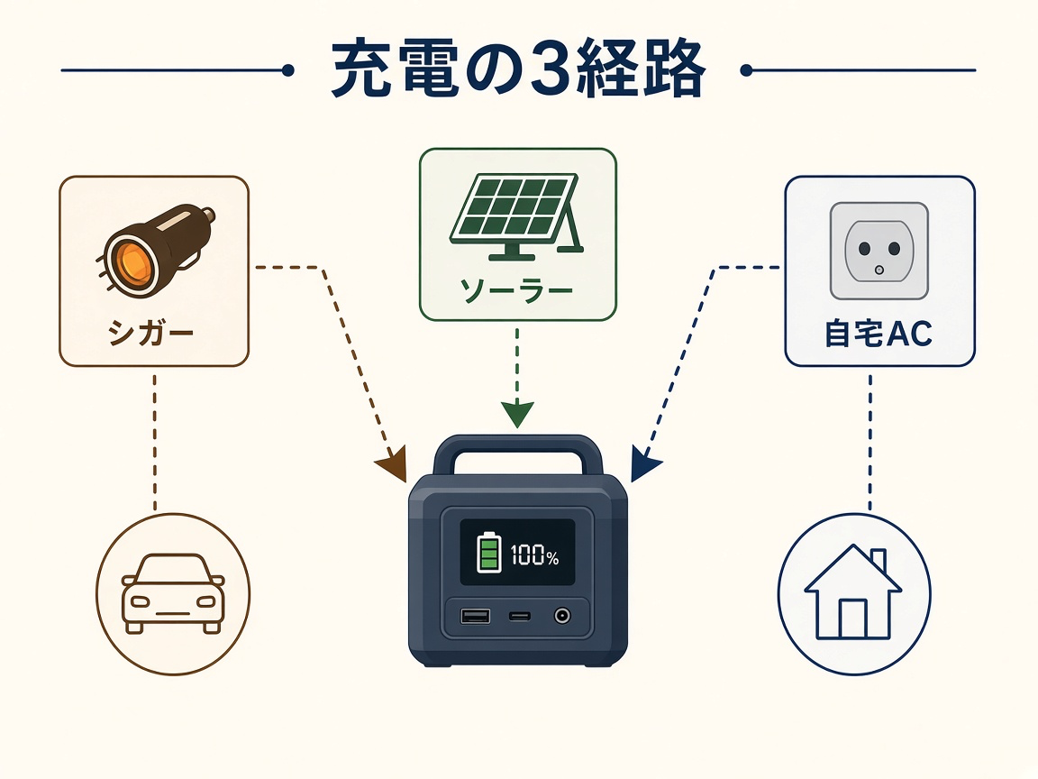 シガー/ソーラー/自宅ACの3経路|運用の現実