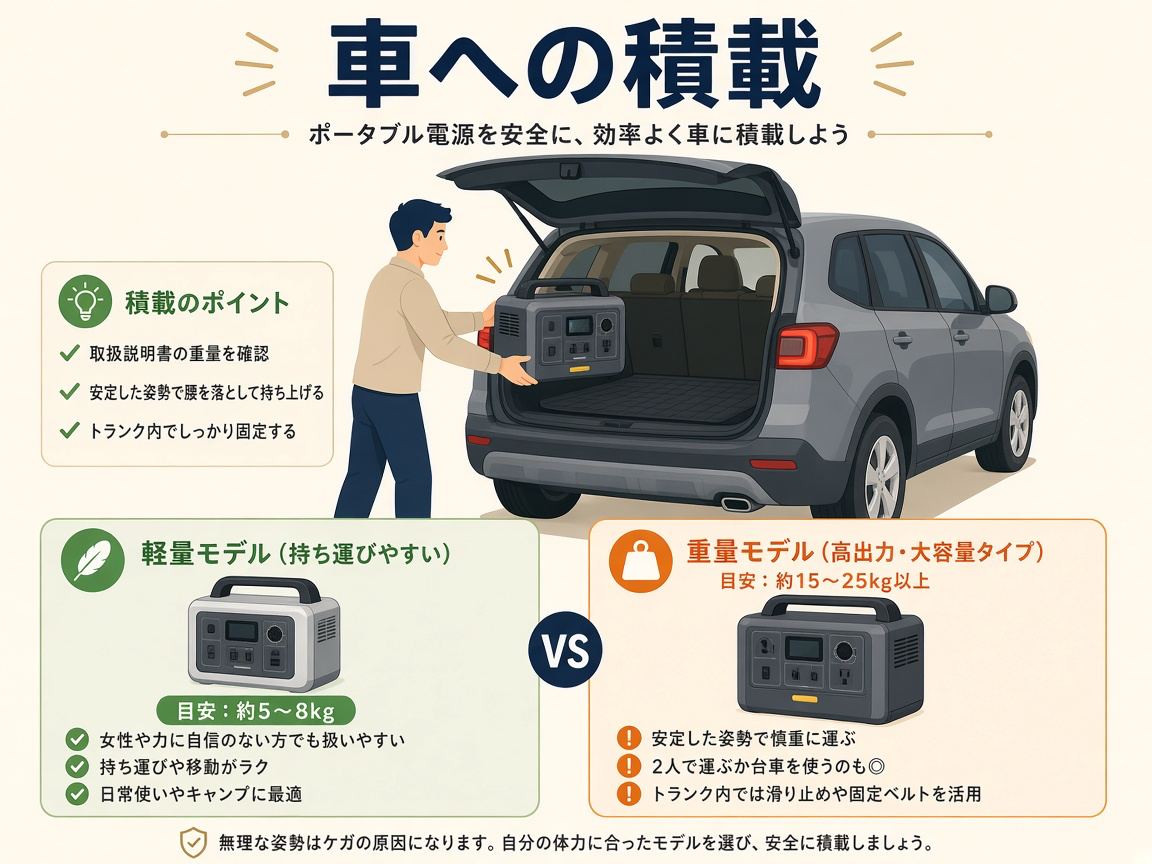 車内積載イメージ|持ち運び現実